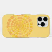Minimal Yellow Sunburst Textured Circle Design iPhone Hoesje (Achterkant horizontaal)