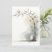 Minimal Zen Spring Bamboo Easter Egg Aankondiging (Staand voorkant)