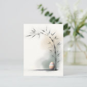 Minimal Zen Spring Bamboo Easter Egg Feestdagenkaart (Staand voorkant)