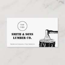 Minimal Zwart-wit Ax Wood Lumber Company