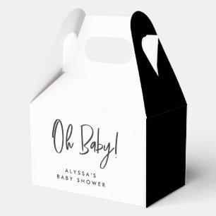 Minimal Zwart wit CHIC Baby shower Bedankt Bedankdoosjes