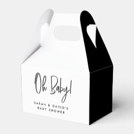 Minimal Zwart Wit Paar Baby shower Dank u Bedankdoosjes