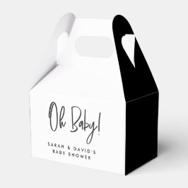 Minimal Zwart Wit Paar Baby shower Dank u Bedankdoosjes