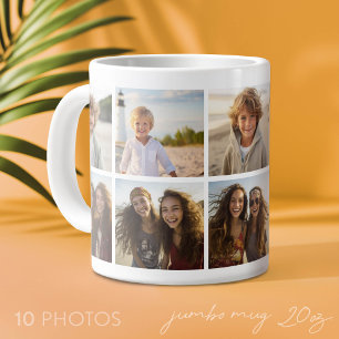 Minimale 10 foto collage - basis wit raster extra grote beker