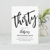 Minimale 30e verjaardag Uitnodigingen | 30e (Staand voorkant)