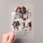 Minimale 3-Photo Arch Collage Sla de datum op Acryl Uitnodigingen (Insitu (Draagbaar))