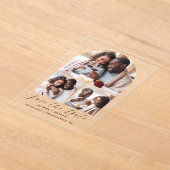 Minimale 3-Photo Arch Collage Sla de datum op Acryl Uitnodigingen (Laagn)