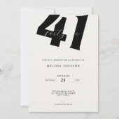 Minimale 41e verjaardagsuitnodiging - Vet typo Kaart (Voorkant)