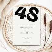 Minimale 48e verjaardagsuitnodiging - Vet Typo Kaart