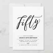 Minimale 50e verjaardag zwart-wit kaart (Voorkant)