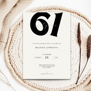 Minimale 61e verjaardagsuitnodiging - Vet typo Kaart