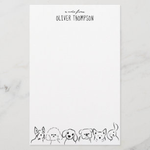 Minimale A Notitie Van Cute Hond Dierenschets Briefpapier