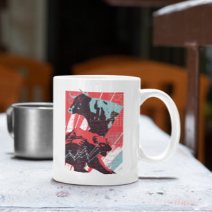 Minimale aandelenmarkt stier beer grafiek koffiemok