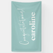 Minimale aangepaste Aqua Blue-scripts Spandoek (Verticaal)