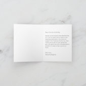 Minimale aangepaste berichtfoto van script gevouwe bedankkaart (Binnen)