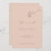 Minimale aangepaste delicate bloem bruiloft uitnod aankondiging (Voorkant / Achterkant)