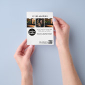 Minimale aangepaste foto logo QR-code restaurant Flyer (Hand)