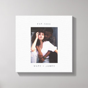 Minimale aangepaste fototekst canvas afdruk