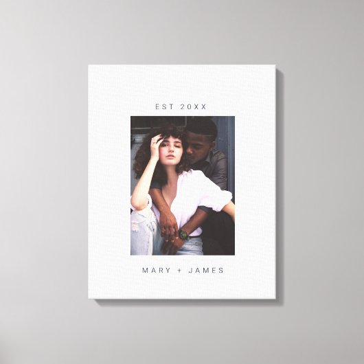 Minimale aangepaste fototekst canvas afdruk (Voorkant)