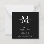 Minimale aangepaste Logo Business - Hartelijk dank Notitiekaartje (Achterkant)