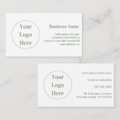 Minimale aangepaste moderne pagina groen wit visitekaartje (Voorkant / Achterkant)