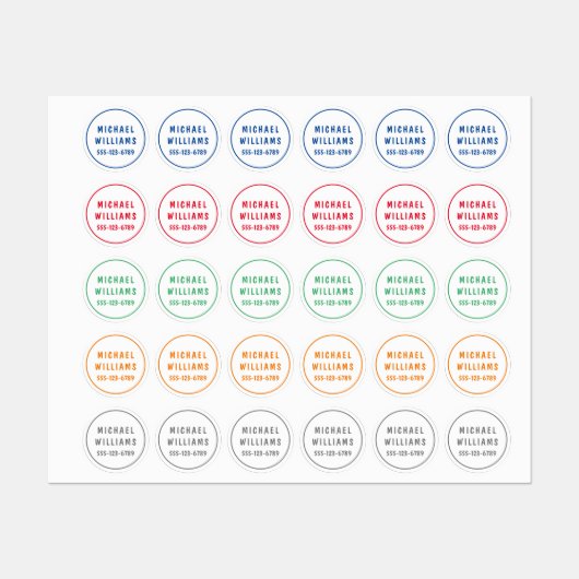 Minimale aangepaste moderne persoonlijke padnaam i labels (Vel)