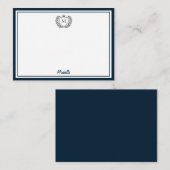 Minimale Aangepaste Monogram Naam Royal Crest Embl Notitiekaartje (Voorkant / Achterkant)