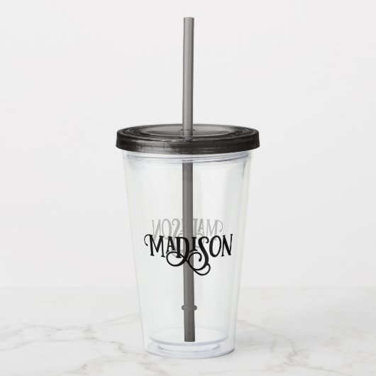 Minimale aangepaste naam acryl drinkbeker (Voorkant)