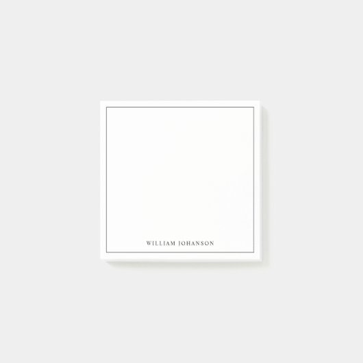 Minimale aangepaste naam Professional Modern White Post-it® Notes (Voorkant)