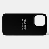 Minimale aangepaste naam tekst monogram zwart Case-Mate iPhone case (Achterkant (horizontaal))