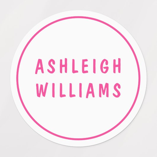 Minimale aangepaste persoonlijke meisjesnaam inste labels (Design 1)