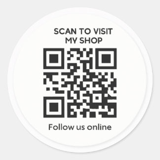 Minimale aangepaste QR-code-bedrijfssticker Ronde Sticker