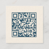 Minimale aangepaste standaard blauwe QR-code Vierkante Visitekaartje (Achterkant)