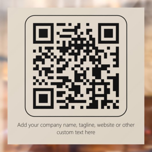 Minimale aangepaste tekst Pastel Creamy Vanilla QR Raamsticker (Vel 2)