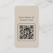 Minimale aangepaste tekst Pastelvanille QR-code Lo Visitekaartje (Achterkant)