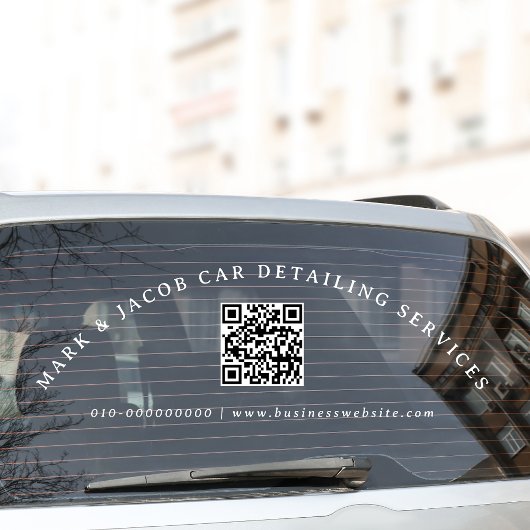 Minimale aangepaste tekst QR-code zakelijke auto v Raamsticker