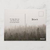 Minimale aankondiging bosmisty Landscape Briefkaart (Achterkant)