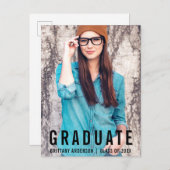 Minimale aankondiging van Afstuderen (blanco achte (Voorkant / Achterkant)