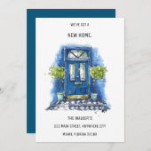 Minimale aankondiging van de blauwe deur van het H (Voorkant / Achterkant)