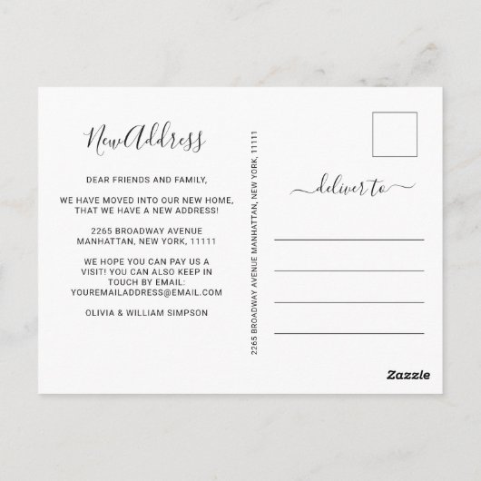 Minimale aankondiging van de exogene boompijn briefkaart (Achterkant)