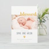 Minimale aankondiging van de geboorte van een foto (Staand voorkant)