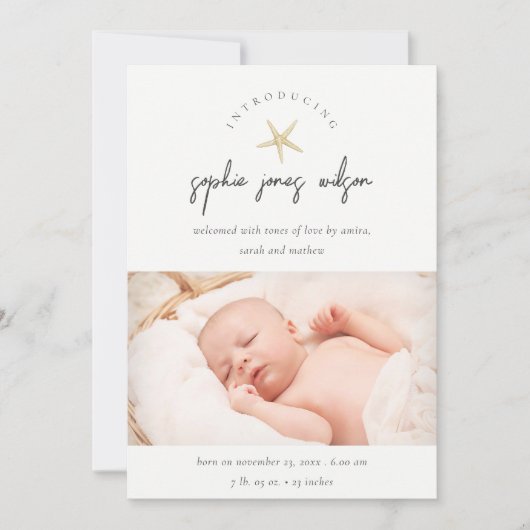 Minimale aankondiging van de geboorte van het scri (Voorkant)