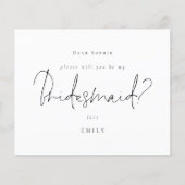 Minimale aanvraag voor een zwarte-scriptbridesmaïd (Voorkant)