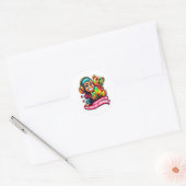 Minimale aap – Dagelijkse groeisticker Ronde Sticker (Envelop)