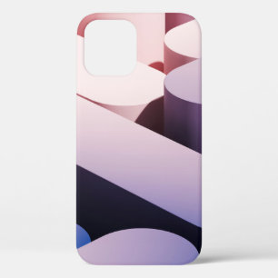Minimale abstracte achtergrond. Blauw en roze iPhone 12 Hoesje