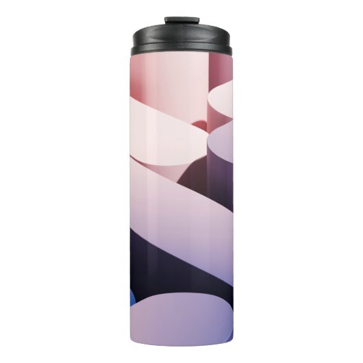 Minimale abstracte achtergrond. Blauw en roze Thermosbeker (Voorkant)