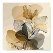 Minimale Abstracte Botanische Lijnkunst Ontwerp