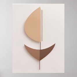 Minimale Abstracte bruine Boho hedendaagse AI kuns Poster