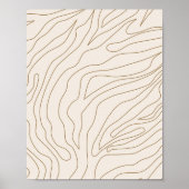 Minimale Abstracte Crème Wit en Goud Poster (Voorkant)