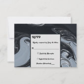 Minimale Abstracte en zwarte bruiloft RSVP Kaartje (Voorkant)